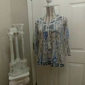 🍀Lucky Brand Long Sleeve Boho Top
